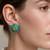Gold plated turquoise citrine crystal stud earrings
