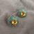 Gold plated turquoise citrine crystal stud earrings