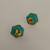 Gold plated turquoise citrine crystal stud earrings