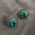 Gold plated turquoise blue stone crystal stud earrings