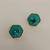 Gold plated turquoise blue stone crystal stud earrings