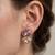 Gold plated lavender stone crystal stud earrings