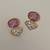 Gold plated lavender stone crystal stud earrings