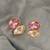 Gold plated lavender stone crystal stud earrings