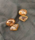 Gold plated swarovski crystal stud earrings