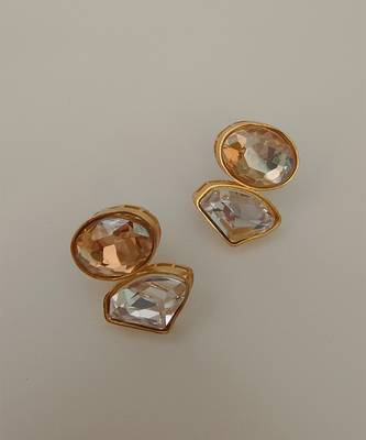 Gold plated swarovski crystal stud earrings 2