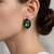 Gold plated black stone swarovski crystal stud earrings