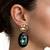 Gold plated black stone swarovski dangler earrings