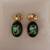 Gold plated black stone swarovski dangler earrings