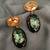 Gold plated black stone swarovski dangler earrings