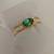 Gold plated luxe green stone crystal cuff bracelet