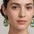 Gold plated green stone swarovski crystal dangler earrings