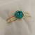 Gold plated turquoise blue stone crystal cuff bracelet