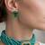 Gold plated turquoise and emerald green stone choker set