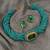 Gold plated turquoise and emerald green stone choker set