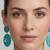 Gold plated turquoise stone dangler earrings