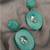 Gold plated turquoise stone dangler earrings
