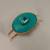 Gold plated turquoise blue stone crystal cuff bracelet
