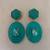 Gold plated turquoise stone dangler earrings