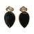 Gold plated black and white crystal stud earrings