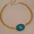 Gold plated turquoise blue stone chain necklace