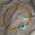 Gold plated turquoise blue stone chain necklace