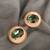 Gold plated green crystal stone stud earrings