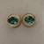 Gold plated green crystal stone stud earrings