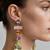 Gold plated multicolor crystal stones dangler earrings
