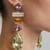Gold plated multicolor crystal stones dangler earrings