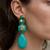 Gold plated turquoise blue stone citrine dangler earrings