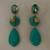 Gold plated turquoise blue stone citrine dangler earrings