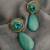 Gold plated turquoise blue stone dangler earrings