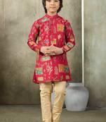 red boys kurta festive & wedding ethnic wear  momento fashions