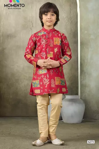 red boys kurta festive & wedding ethnic wear  momento fashions