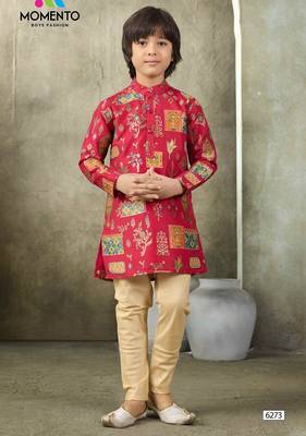 red boys kurta festive & wedding ethnic wear  momento fashions 6