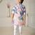boys cotton kurta light pink with blue print festive ethnic wear