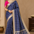 Blue Color Zari Weaving Work Silk Blend Saree