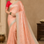 Peach Color Zari Weaving Work Silk Blend Saree