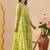 Ftdiva women's  embroidered anarkali green printed kurti in rayon