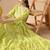 Ftdiva women's  embroidered anarkali green printed kurti in rayon