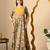 Ftdiva women's  embroidered anarkali yellow printed kurti in rayon