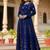 Ftdiva paisley printed anarkali kurta in blue
