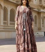 Ftdiva women's embroidemulticolor anarkali multicolor printed kurti in rayon