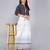 Ftdiva women's rayon anarkali kurti with jacket in white & blue ( jacketed kurti, anarkali kurti, party wear kurti)