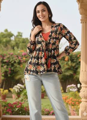 Ftdiva women's multicolor printed kruti in rayon 1