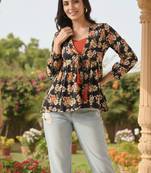 Ftdiva women's multicolor printed kruti in rayon