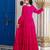 Ftdiva women's solid cotton anarkali kurti in magenta ( long kurti, summer kurti )
