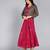 Ftdiva women's rayon anarkali kurti with jacket in deep pink ( anarkali kurti, party wear kurti, pink kurti )