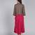 Ftdiva women's rayon anarkali kurti with jacket in deep pink ( anarkali kurti, party wear kurti, pink kurti )